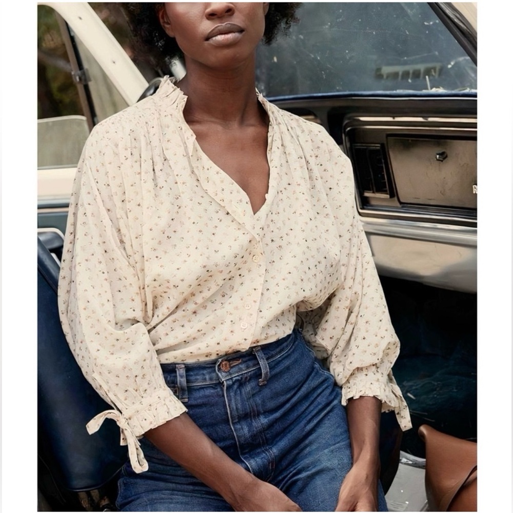 Doen Rose Top in Cream Parc Monceau - Picture 7 of 9